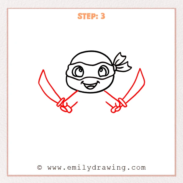how to draw a ninja turtle - Step 3